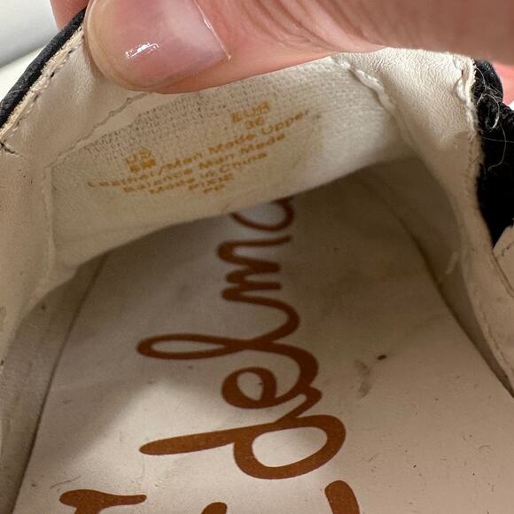 Sam Edelman Black Leather White Base Slip On Shoe 5 - Picture 9 of 15